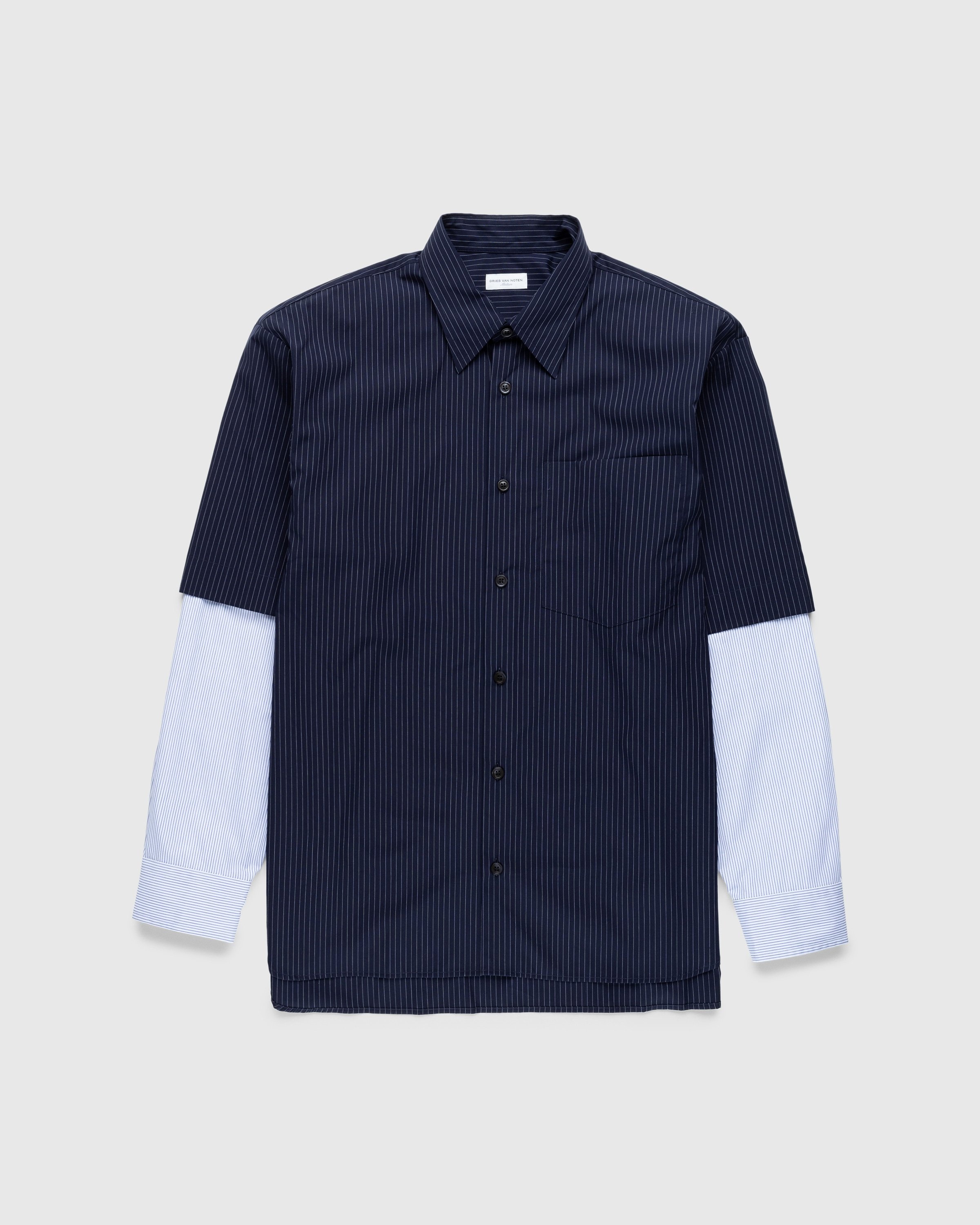 Dries van Noten – Carle Double Sleeve Shirt Navy | Highsnobiety Shop